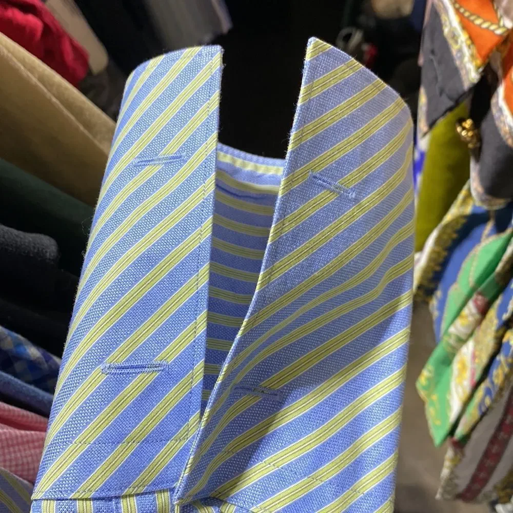 Banana Republic Fitted 15-15.5 Medium Button Down Dress Shirt Stripes